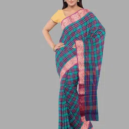 The Chennai Silks Checked Pure Cotton Chettinad Saree-picture-36