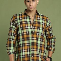 The Roadster Lifestyle Co Checked Pure Cotton Shirt-image-33