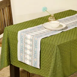 Fabindia Blue & White Printed Cotton Table Runner-19