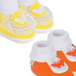 NESKA MODA Yellow Cotton Booties-image-72