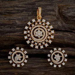 Kushal's Fashion Jewellery Gold-Plated Cubic Zirconia Studded Jewellery Set-3