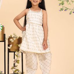 Cutiekins Girl's Regular Gotta Patti Kurta with Dhoti Pants-picture-28