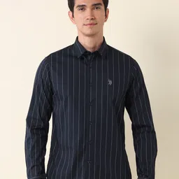 U.S. Polo Assn. Men Tailored Fit Opaque Striped Casual Shirt-picture-4