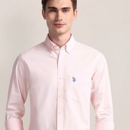 U.S. Polo Assn. Men Classic Button-Down Collar Solid Cotton Casual Shirt-image-85
