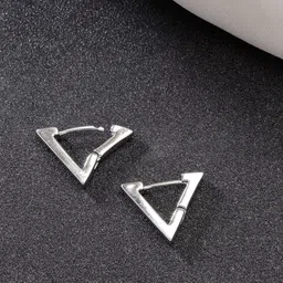 DressBerry Stainless Steel Triangular Shaped Hoop Earrings-image-91