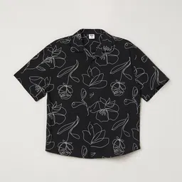 max Boys Cuban Collar Floral Printed Cotton Casual Shirt-picture-20