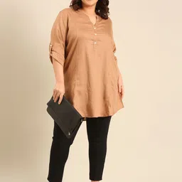 The Pink Moon Mandarin Collar Tunic-image-10