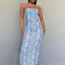 LULU & SKY Women Strapless Tie And Dye Maxi Dress-12
