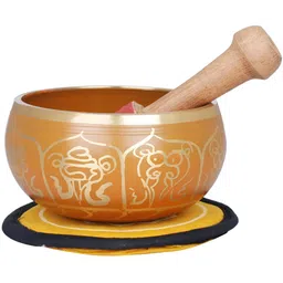 Exotic India Orange & Beige Printed Brass Curio Showpiece-image-36