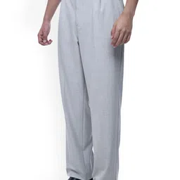 Tailoraedge Men Striped Relaxed Wrinkle Free Pleated Trousers-picture-28