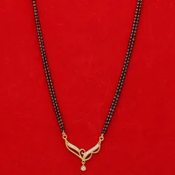 SONI DESIGNS Gold-Plated Brass Artificial Stones & Beads Mangalsutra-picture-10