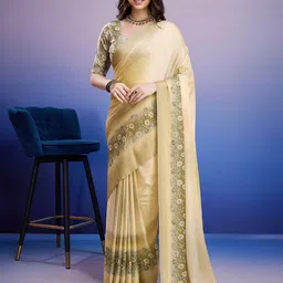 Rekha Maniyar Floral Pure Crepe Heavy Work Block Print Saree-image-70
