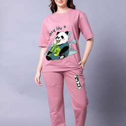 Lazy Lush Printed T-Shirt & Track Pant Co-Ords Set-picture-8