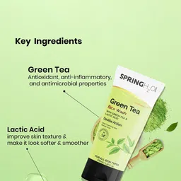 Spring H2O Set Of 2 Green Tea Face Wash With Lactic Acid - 100 ml Each image 2