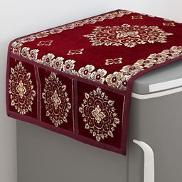 LooMantha Maroon Printed Refrigerator Covers-image-32