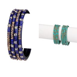 Somil Combo Glass Bangles For Women | Traditional Bangles Set | Daily, Festive & Party, Combo Of 2 Set, Blue, Multicolor-image-39