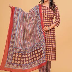 TANISHA Women Floral Printed Regular Kurta with Trousers & With Dupatta-image-95
