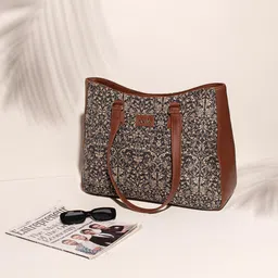 ZOUK Ethnic Motifs Printed Structured Tote Bag image 2