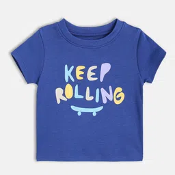 MINI KLUB Boys Typography Printed Round Neck Cotton T-shirt-50
