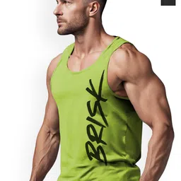 3Colors Pack Of 2 Printed Gym Vests NCUT-BLK OFFROAD_GREEN BRISK-2C-12