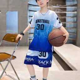 YK Boys Printed Round Neck T-Shirt With Shorts-picture-32
