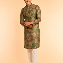 Diwas by Manyavar Floral Embroidered Mandarin Collar Kurta-picture-50