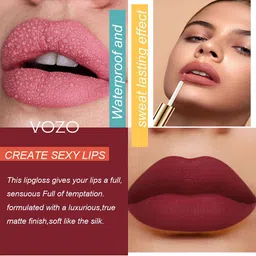 VOZO Set Of 4 Matte Lips Liquid Lipstick 4 ml Each Shade 101-105-201-204 image 4
