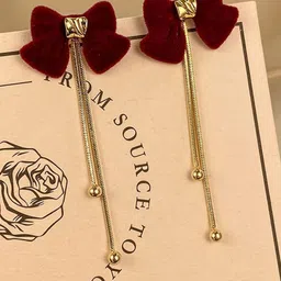 FIMBUL Gold Plated Contemporary Drop Earrings-image-68