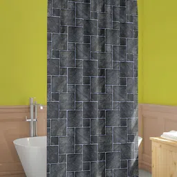 ArtzFolio Black & Grey Printed Waterproof Shower Curtains-13