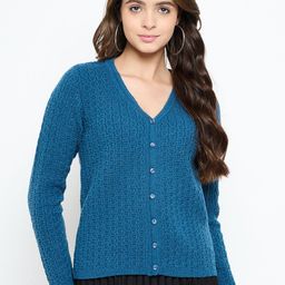CREATIVE LINE Women Cable Knit Winter Woollen Cardigan-image-97