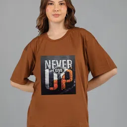 Mast & Harbour Women Typography Printed Drop-Shoulder Sleeves T-shirt-picture-26