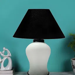 Devansh Black Glass Contemporary Frusturical Shaped Table Lamp-12