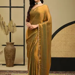 VRAGI Embroidered Pure Chiffon Saree-40