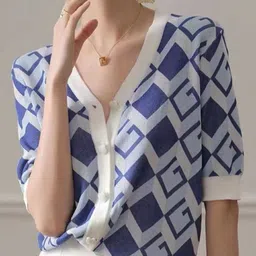 StyleCast Women Geometric Self Design V-Neck Cardigan-picture-39