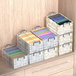 Kuber Industries Grey 8 Pieces Foldable Drawer Organiser-31