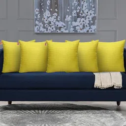 JDX Pack Of 5 Striped Square-Shaped Microfibre Pre-Filled Cushions-image-54
