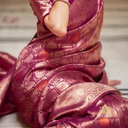 CANIZZARO Ethnic Motifs Woven Design Zari Banarasi Saree-picture-20