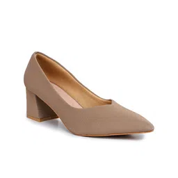Shezone Women Pointed Toe Block Heel Pumps-47