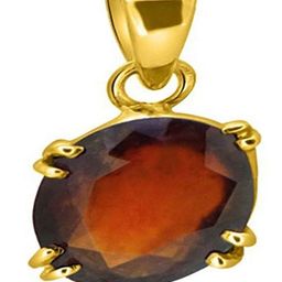 GenZcomplex Unisex Gold-Plated Garnet Stones Studded Oval Shaped Pendant-image-23