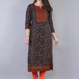 NYPA Women Ethnic Motifs Printed Thread Work Kurta-26