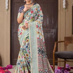 VS MALL Silk Digital Printed Saree With Blouse Piece-picture-54