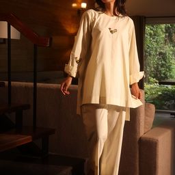Raas by Ekta Pure Cotton Collar Neck Top With Trousers Co-Ords-picture-47