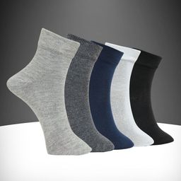 MJE Unisex Pack Of 5 Comfortable Ankle-Length Socks-image-92
