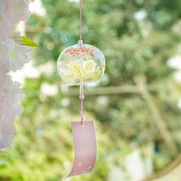 Ekhasa Pink & Transparent Printed Glass Japanese Wind Chimes-21