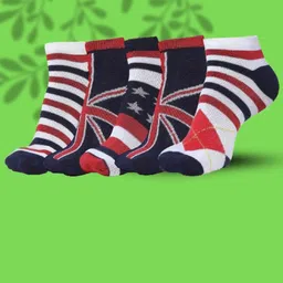 MJE Men Pack Of 5 Patterned Ankle Length Socks-image-81