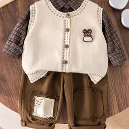INCLUD Boys Checked Shirt Collar Shirt With Trousers-picture-34