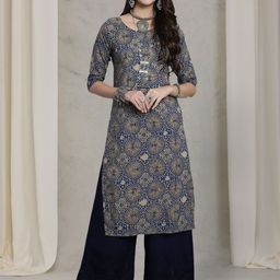 7Threads Women Ethnic Motifs Printed Floral Crepe Kurta-image-97