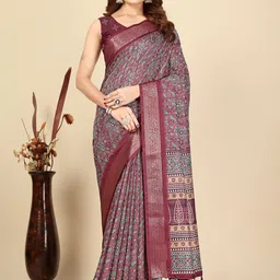 J 6 DESIGNER Ethnic Motifs Print Zari Bhagalpuri Saree-picture-18