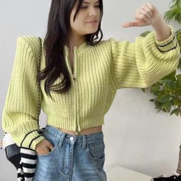 StyleCast Women Striped Polyester Crop Open Front Jacket with Patchwork-picture-11