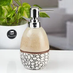 Kookee Beige Abstract Ceramic Soap Dispenser-19